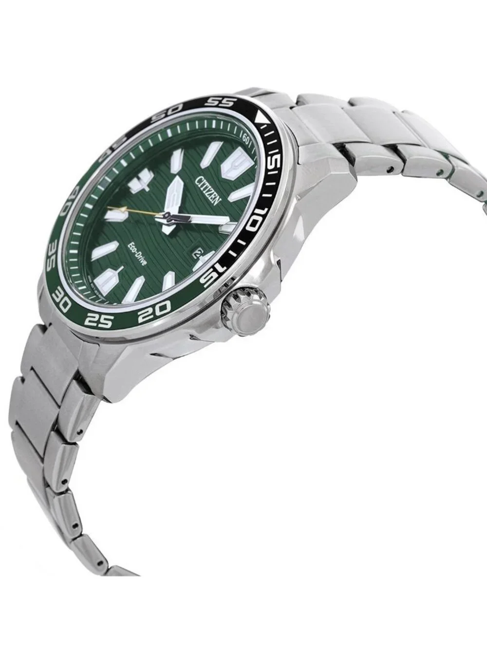 NWT Citizen Eco-Drive Green Dial Stainless Steel Men's Watch
